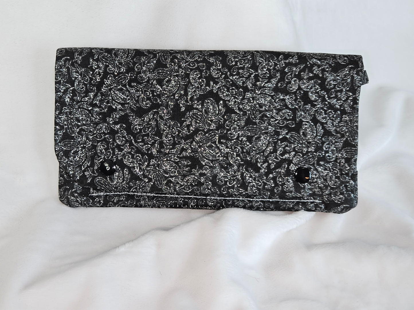 Black and Metallic Silver Crossbody Bag