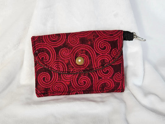 Red Swirls Card Pouch