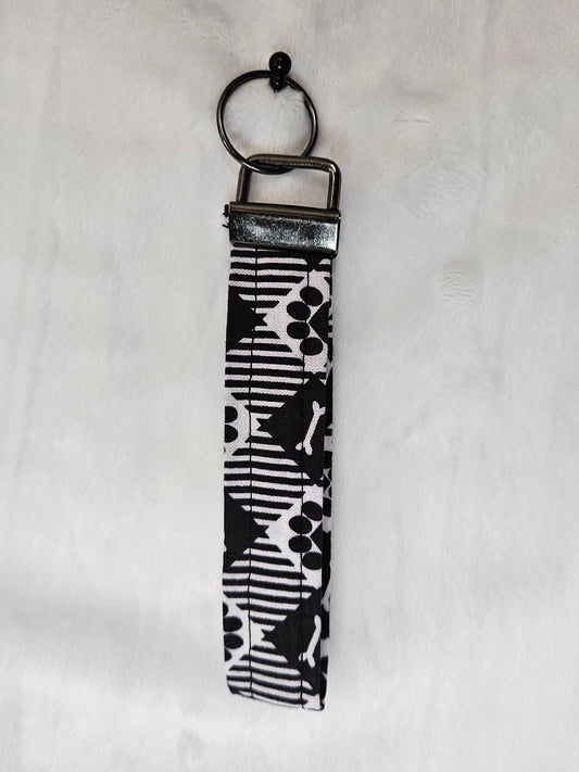 Black & White Paws & Bones Wristlet